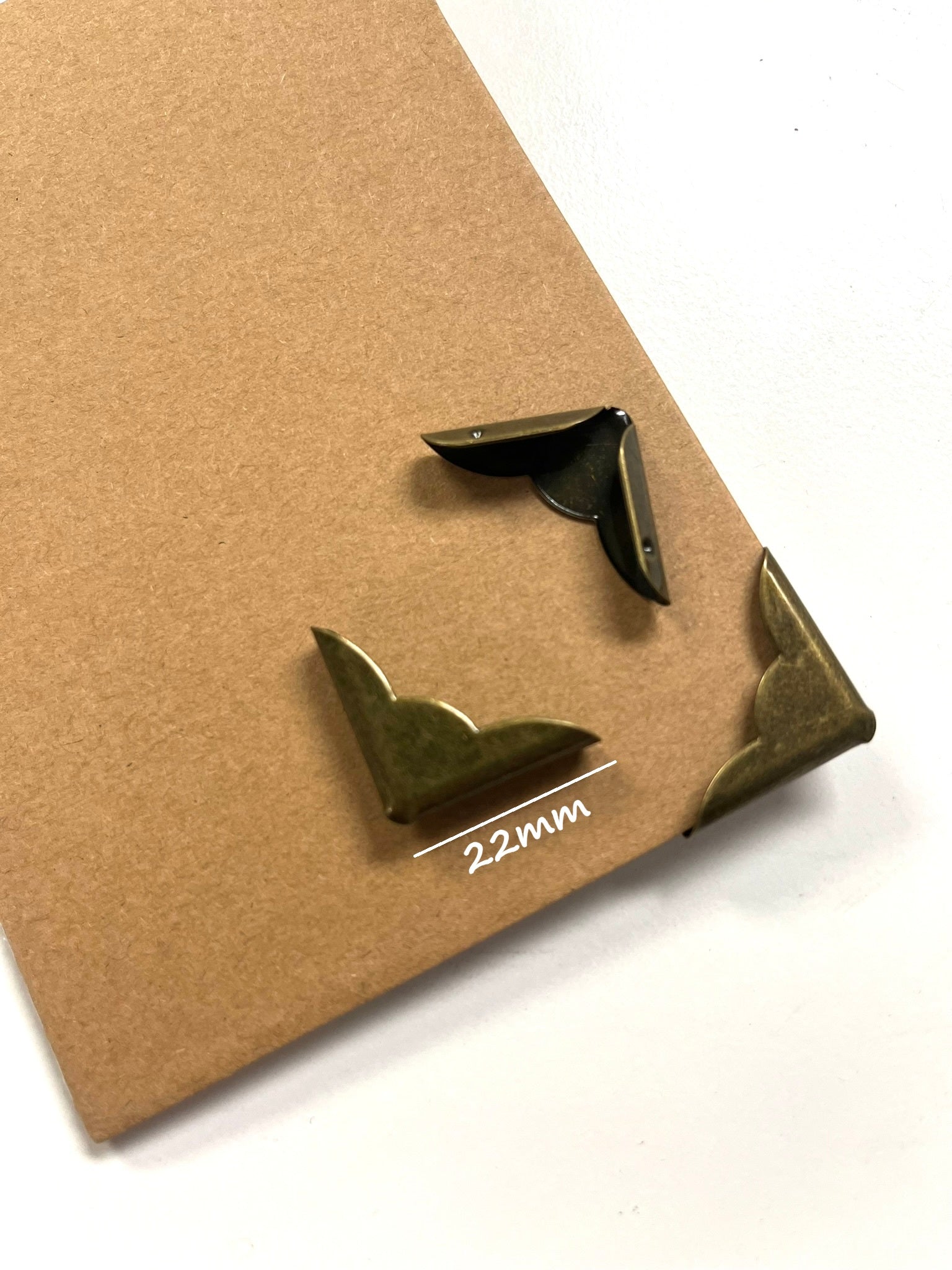 8 x Antique Bronze Book Corner Protectors, 22mm