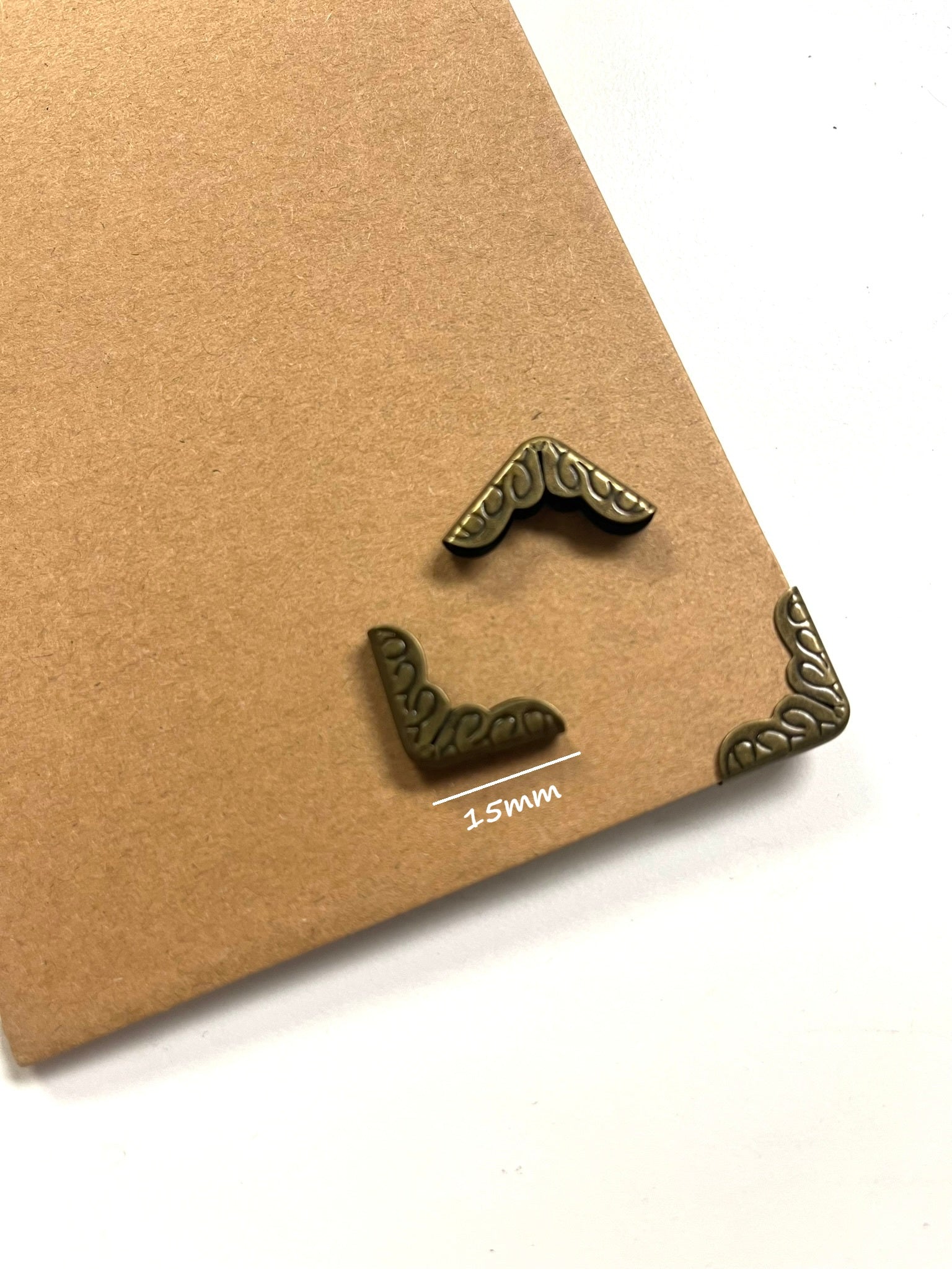 12 x Ornate Antique Bronze Book Corner Protectors, 15mm