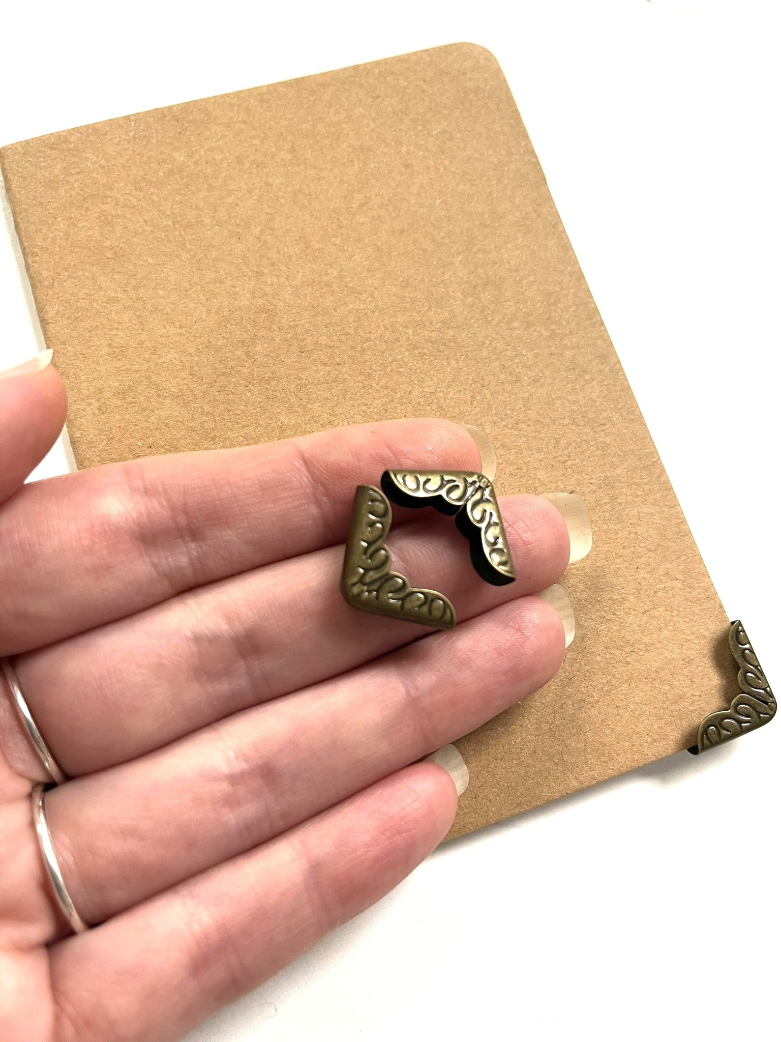 12 x Ornate Antique Bronze Book Corner Protectors, 15mm