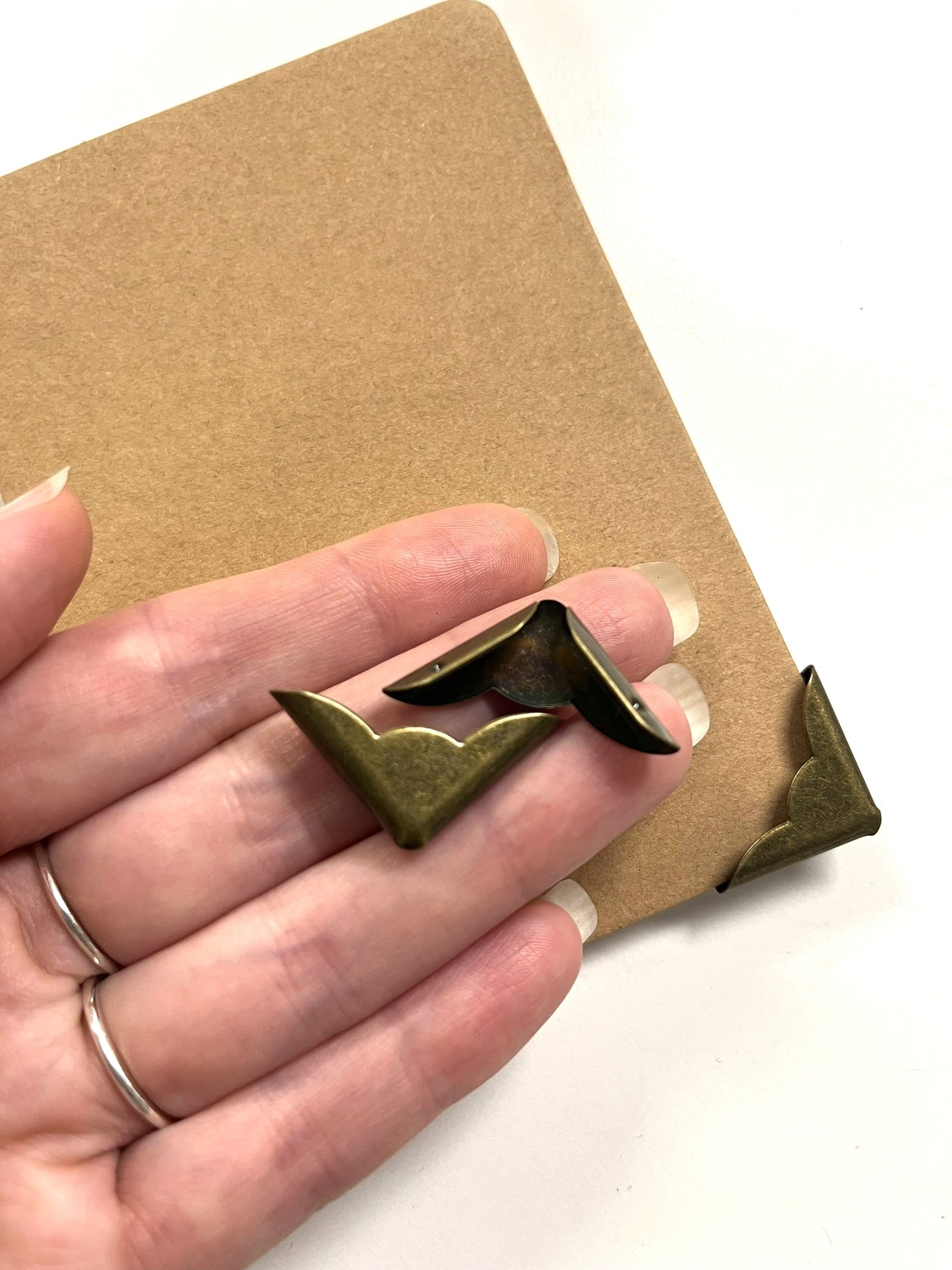 8 x Antique Bronze Book Corner Protectors, 22mm