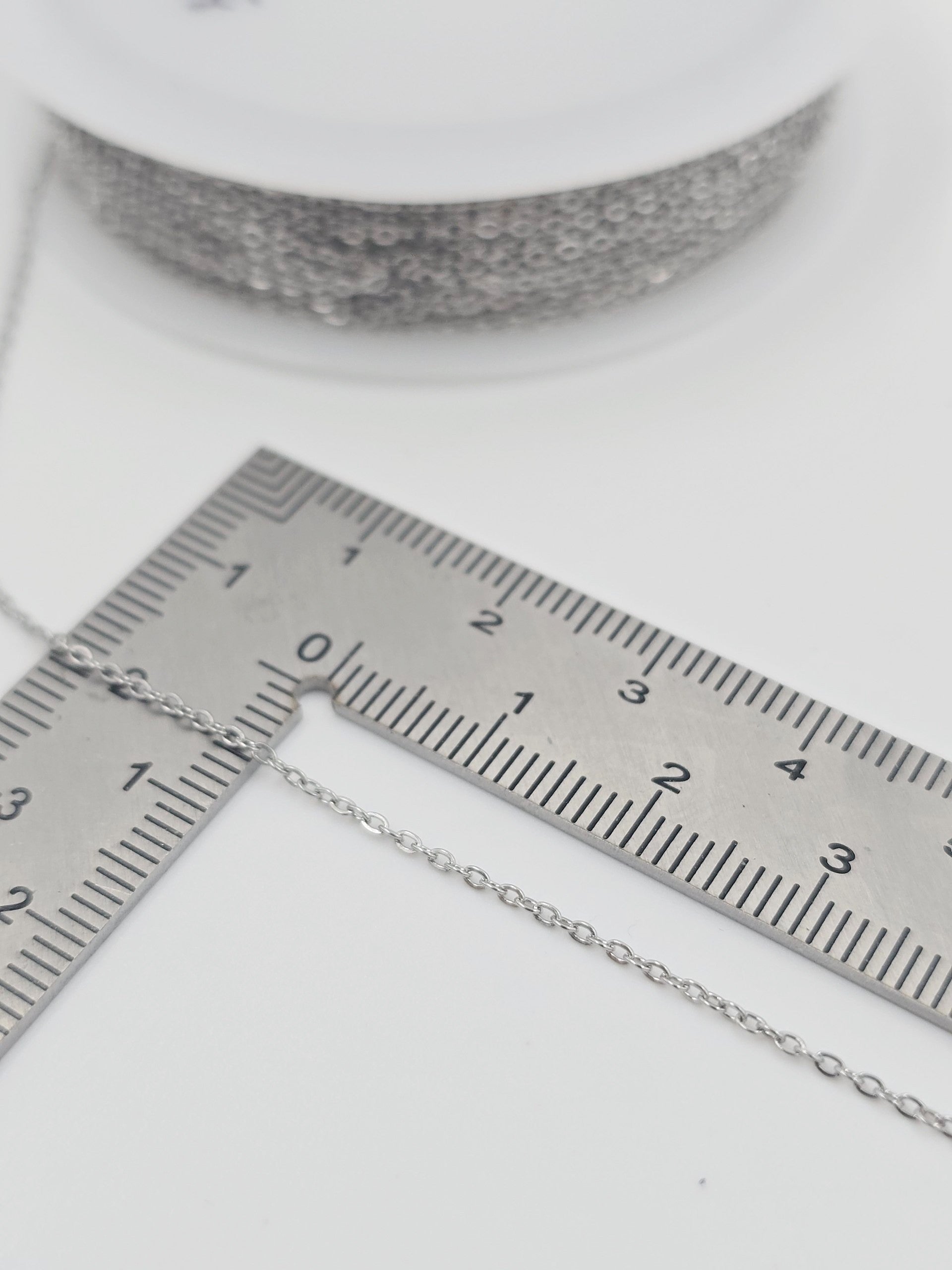 10 metres x Extra Fine Stainless Steel Cable Chain, 1.6x1.2mm