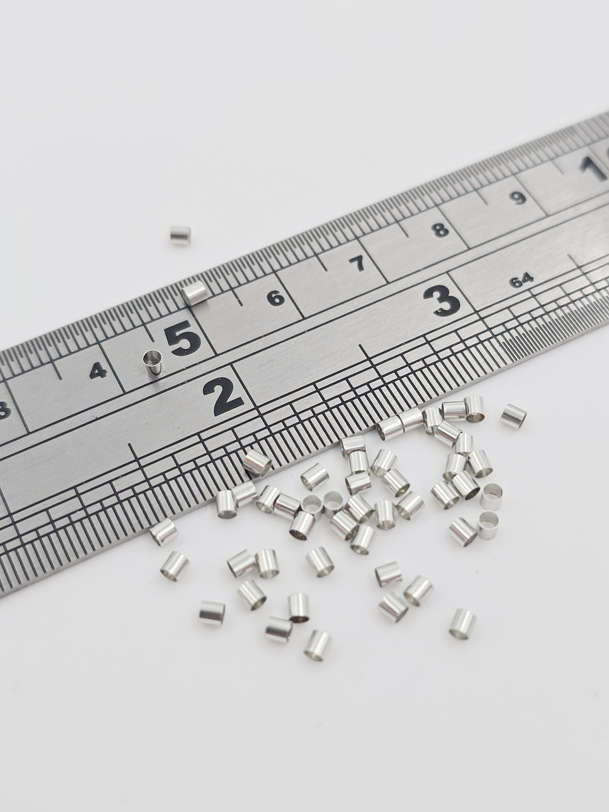 200 x 2mm Platinum Tone Tube Crimp Beads