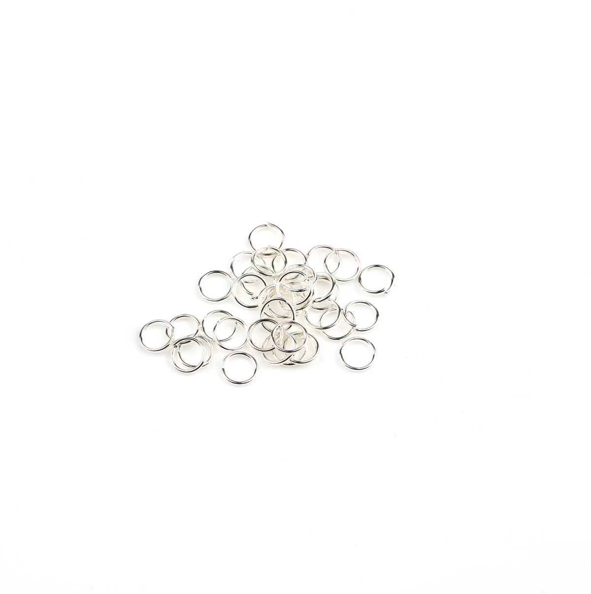 100 x 925 Silver Plated Steel Jump Rings, 5x0.6mm