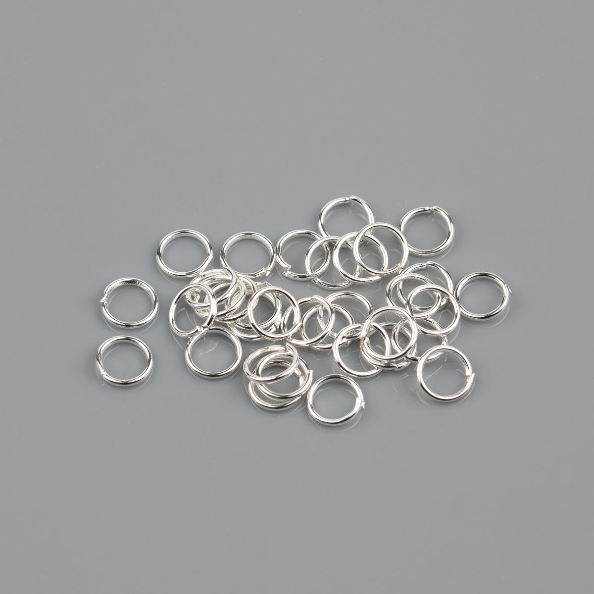 100 x 925 Silver Plated Steel Jump Rings, 5x0.6mm