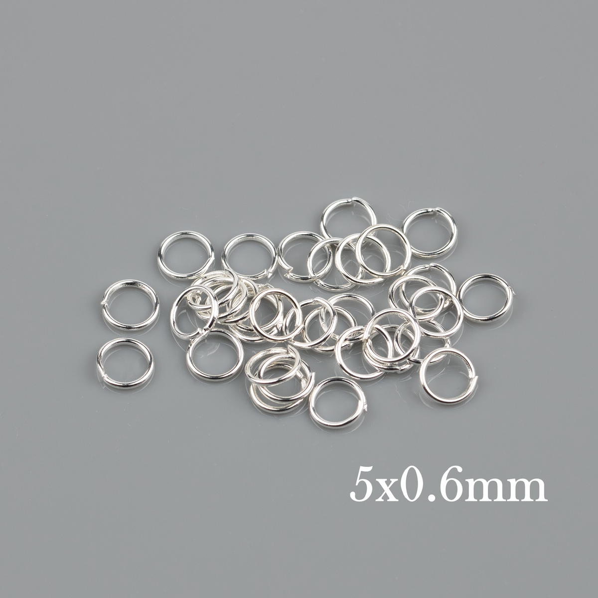 100 x 925 Silver Plated Steel Jump Rings, 5x0.6mm