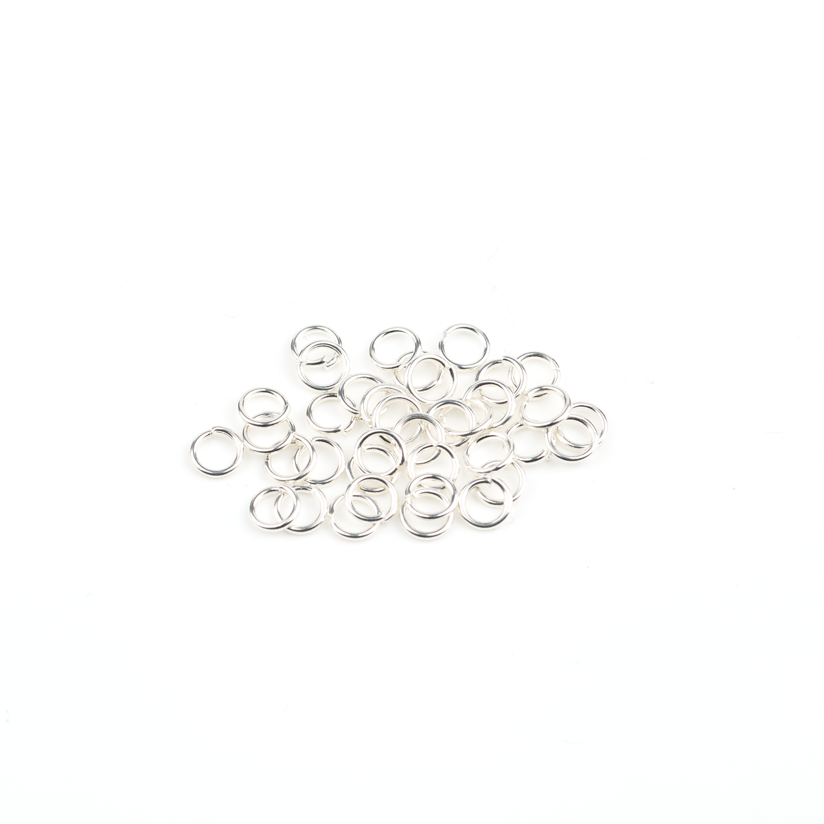 100 x 925 Silver Plated Steel Jump Rings, 5x0.8mm