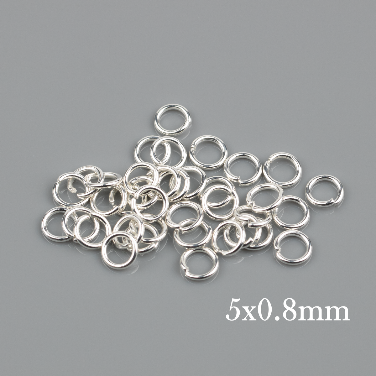 100 x 925 Silver Plated Steel Jump Rings, 5x0.8mm