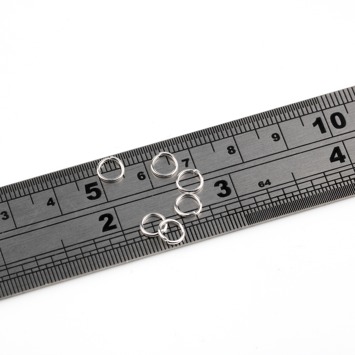 100 x 925 Silver Plated Steel Jump Rings, 6x0.8mm