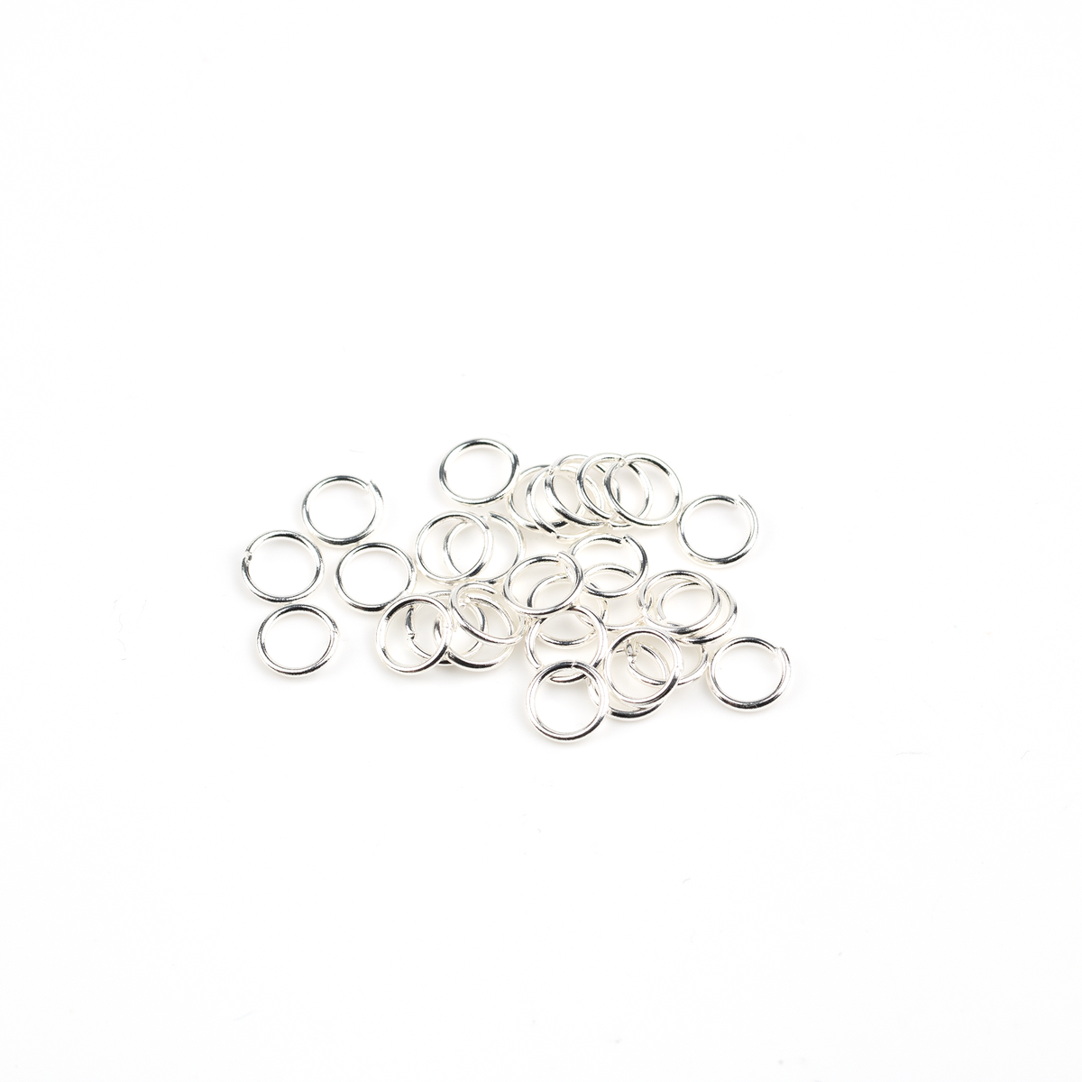 100 x 925 Silver Plated Steel Jump Rings, 6x0.8mm