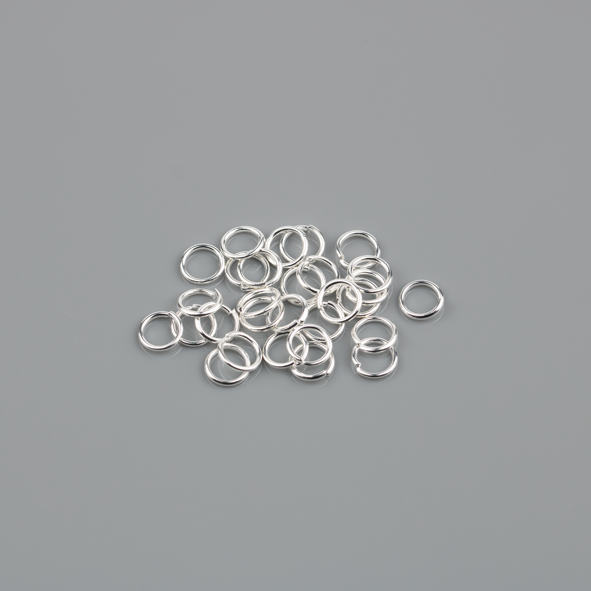 100 x 925 Silver Plated Steel Jump Rings, 6x0.8mm