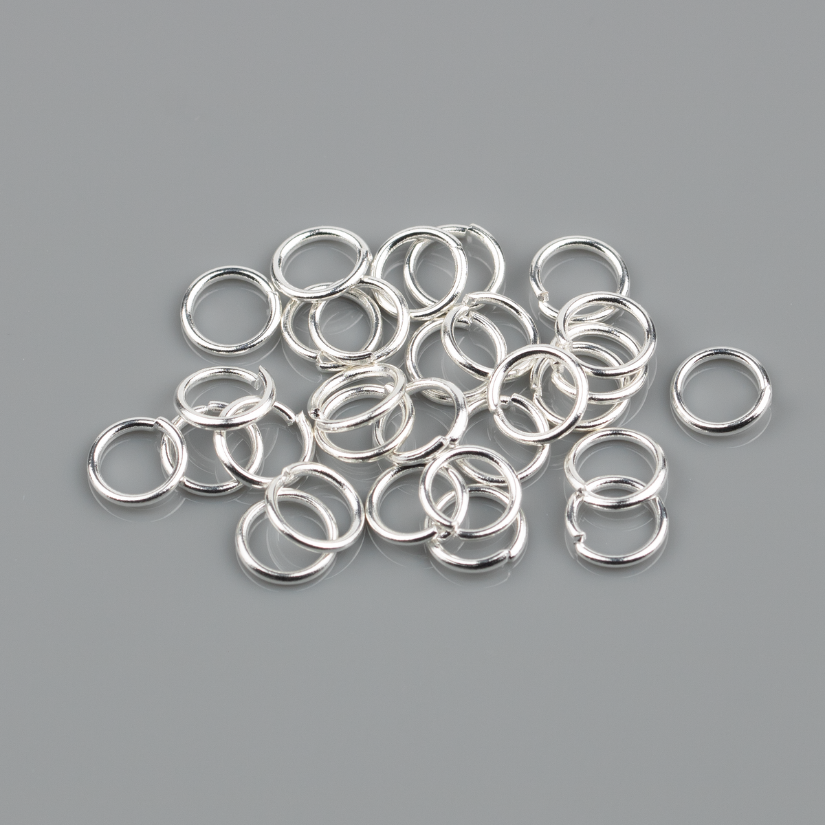100 x 925 Silver Plated Steel Jump Rings, 6x0.8mm