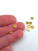 40 x Gold Tone Brass Round Wheel Beads, 6mm (3985)
