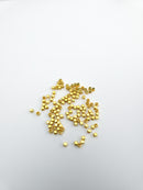 50 x Raw Brass Smooth Cube Spacer Beads, 3x3mm (3986)
