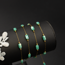 Turquoise Crystal Beaded Gold Chain