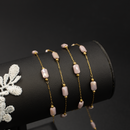 Pink Crystal Beaded Gold Chain