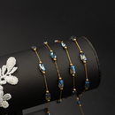 Blue Crystal Beaded Gold Chain
