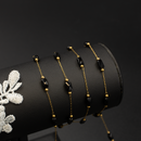 Black Crystal Beaded Gold Chain