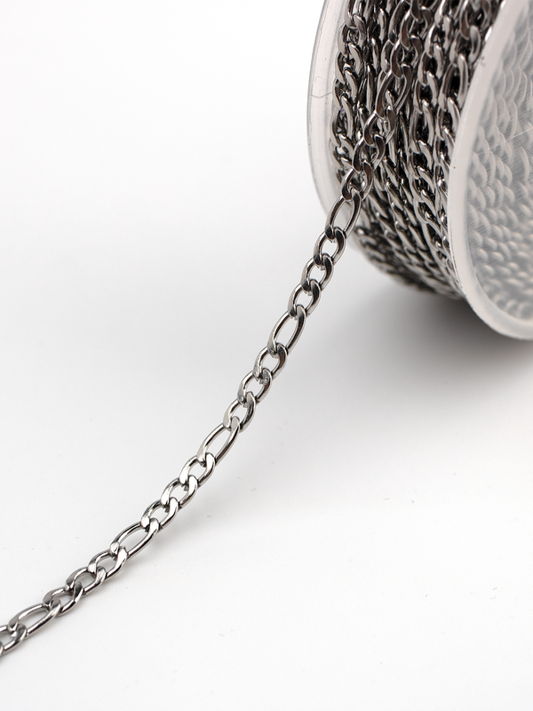 1m x Stainless Steel Figaro Chain, 3mm (CH1)