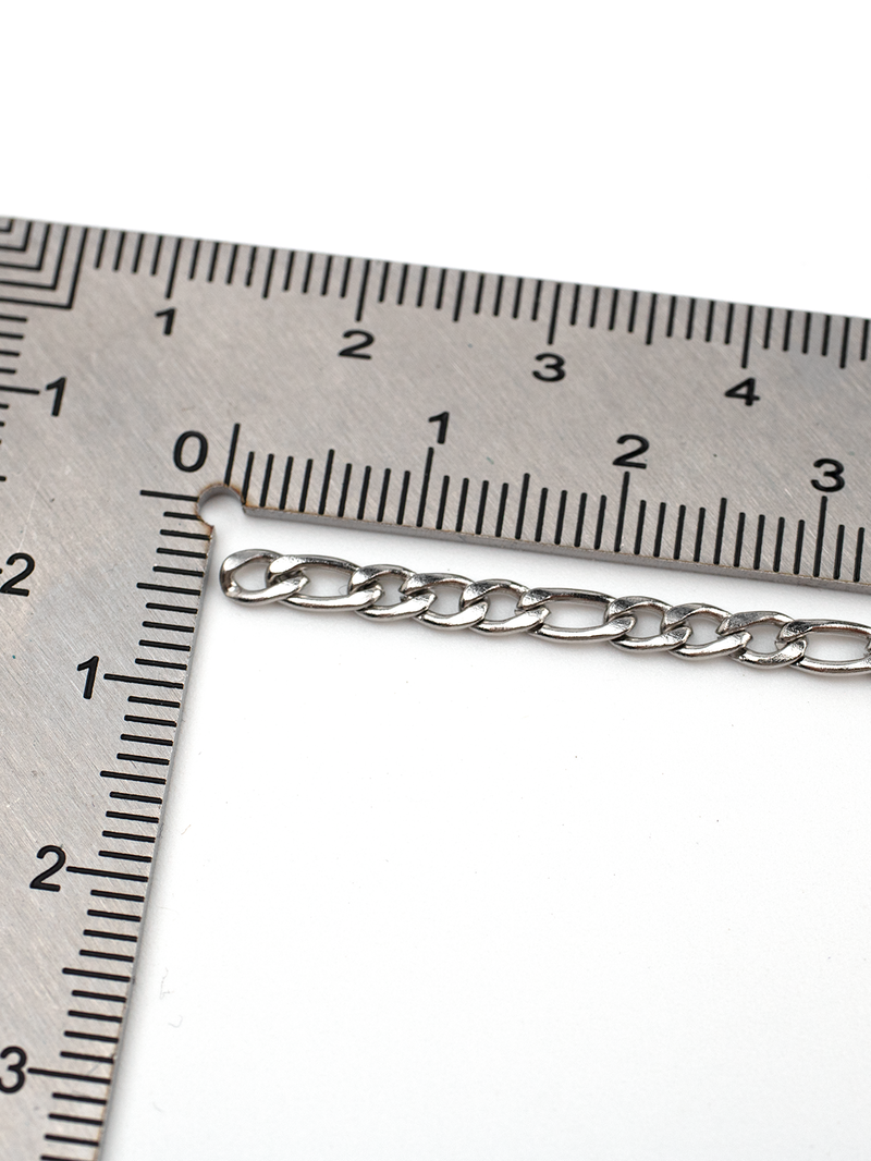 1m x Stainless Steel Figaro Chain, 3mm (CH1)