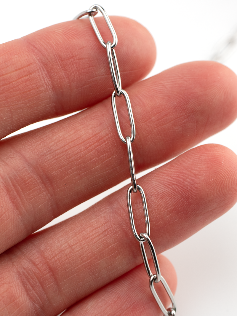 1m x Stainless Steel Paperclip Chain, 12x4mm