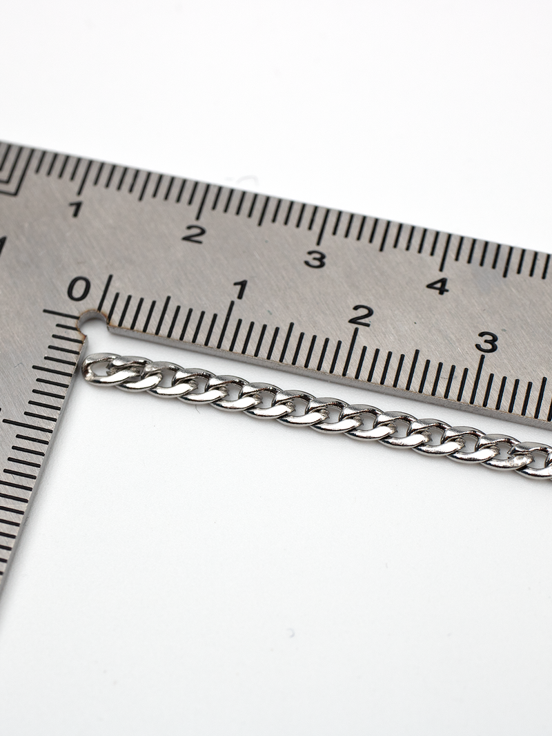 1m x Stainless Steel Curb Chain, 3mm (CH2)