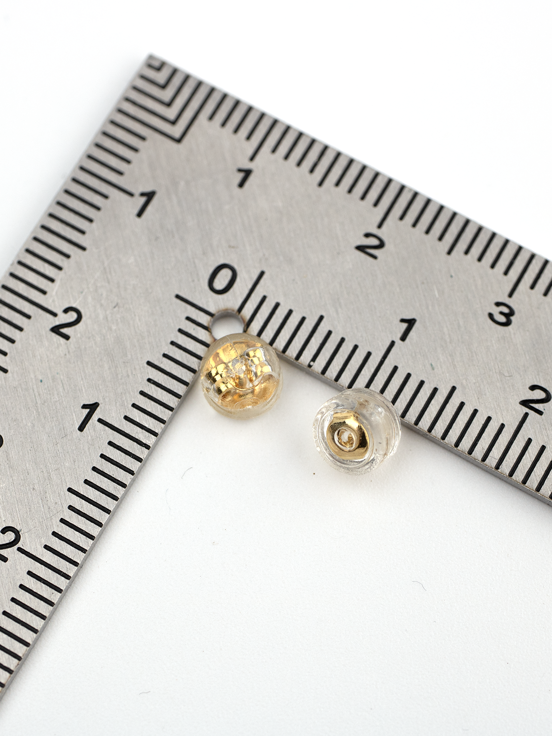 10 x 18K Gold Plated Silicone Earring Nuts 5mm Stud Backs (4059)