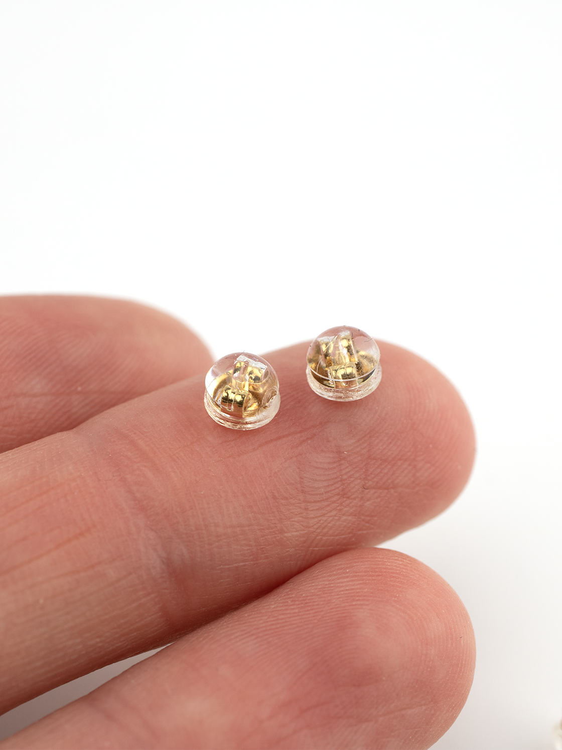 10 x 18K Gold Plated Silicone Earring Nuts 5mm Stud Backs (4059)