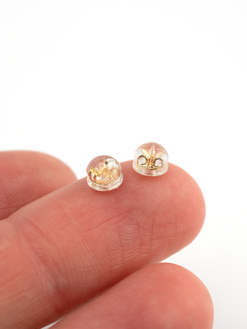 10 x 18K Gold Plated Silicone Earring Nuts 5mm Stud Backs (4059)