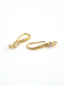 18K Gold Micro Pave Cubic Zirconia Earring Hooks (4058)