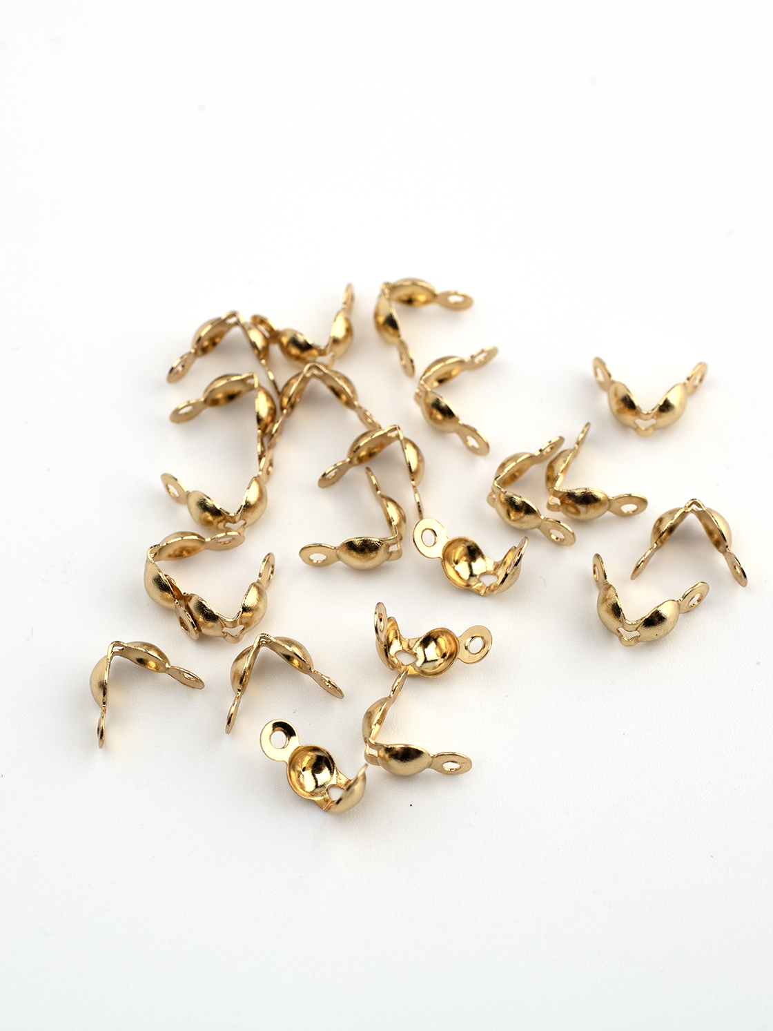50 x 18K Gold Plated Steel Calotte Ends, 7x4mm (4057)