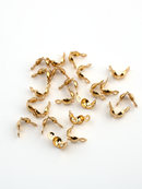 50 x 18K Gold Plated Steel Calotte Ends, 7x4mm (4057)