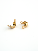 50 x 18K Gold Plated Steel Calotte Ends, 7x4mm (4057)