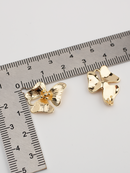 2 x 18K Gold Plated Orchid Connectors Gold Flower Earring Connectors Flower Earring Links Brass Orchid Links (4055)