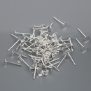 10 pairs x 925 Sterling Silver Plated Stainless Steel Flat Pad Earring Posts, 12x4mm