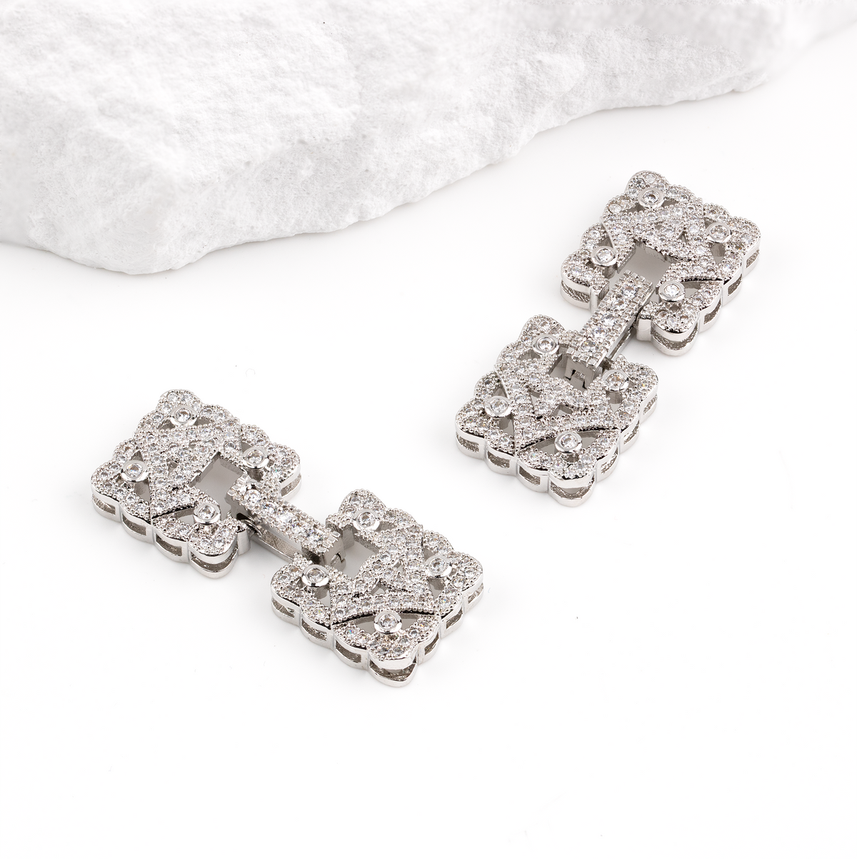 Micro Pave Fold Over Clasp, 31x13mm