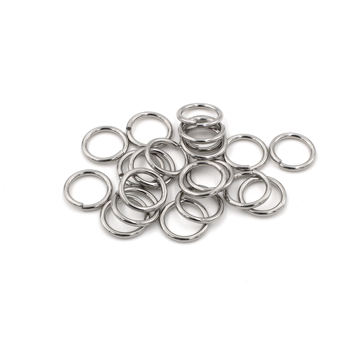 50 x Saw Cut Stainless Steel Round Jump Rings, 12x1.5mm