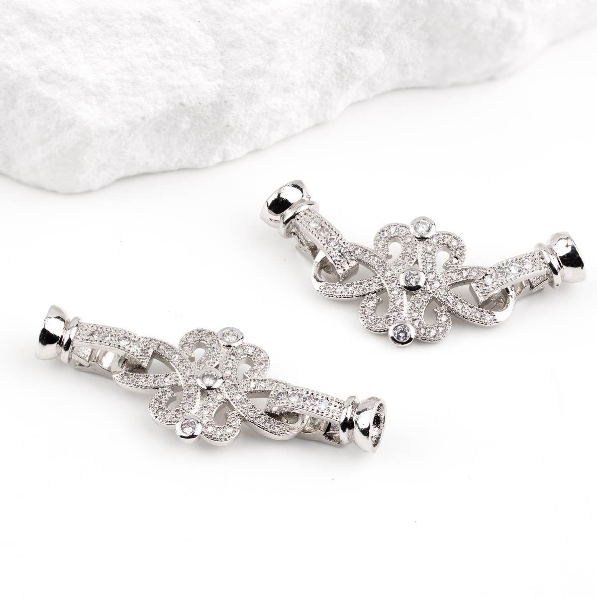 Micro Pave Fold Over Clasp, 43x16mm