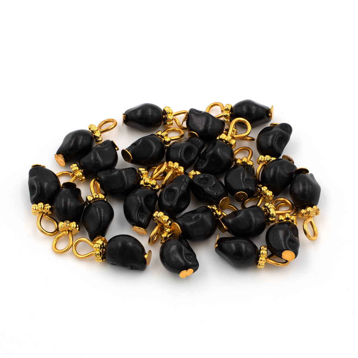 20 x Black Skull Charms, 15x6mm