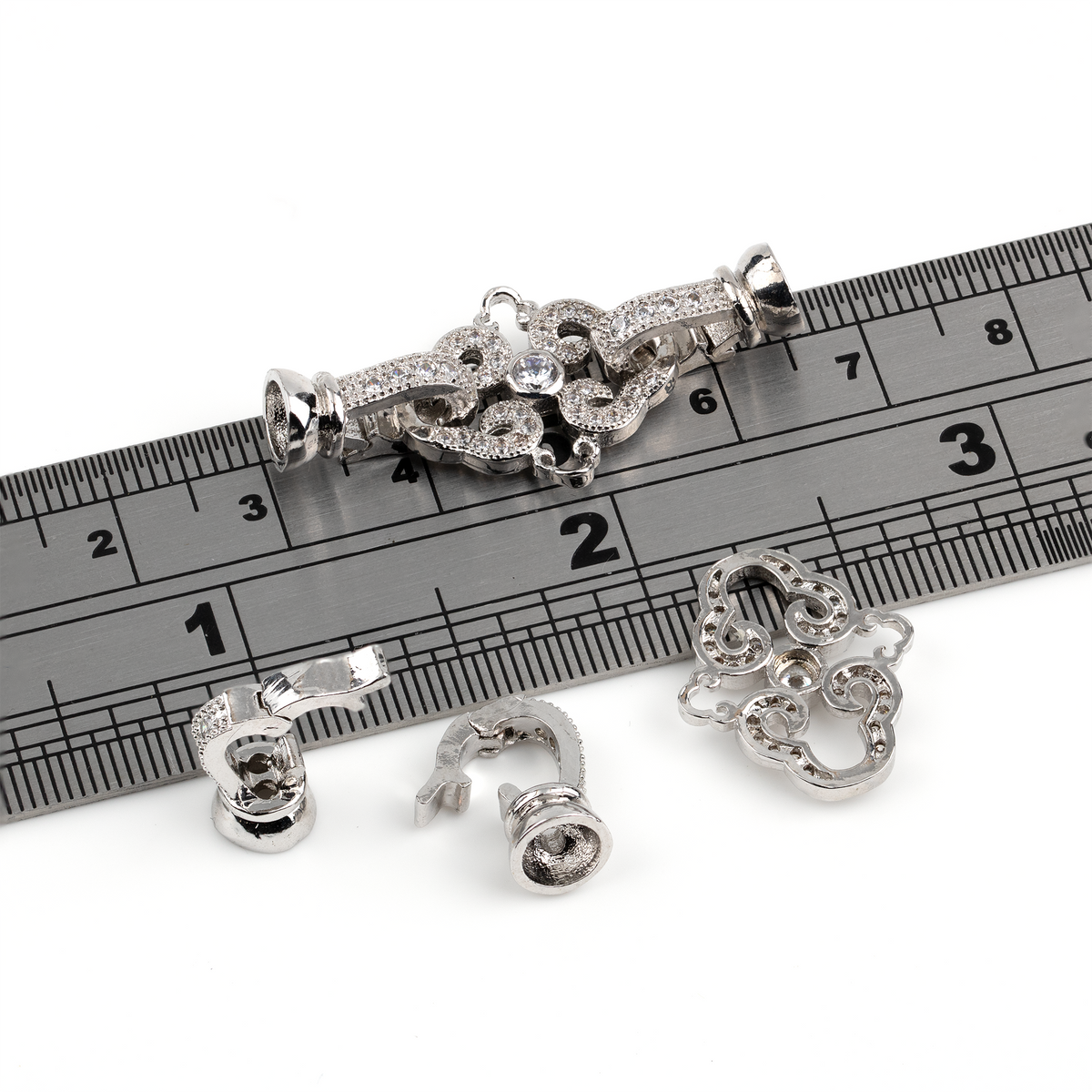 Micro Pave Fold Over Clasp, 37x16mm