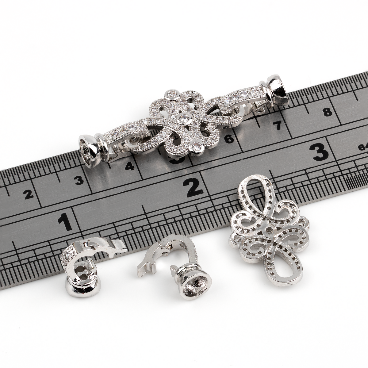 Micro Pave Fold Over Clasp, 43x16mm