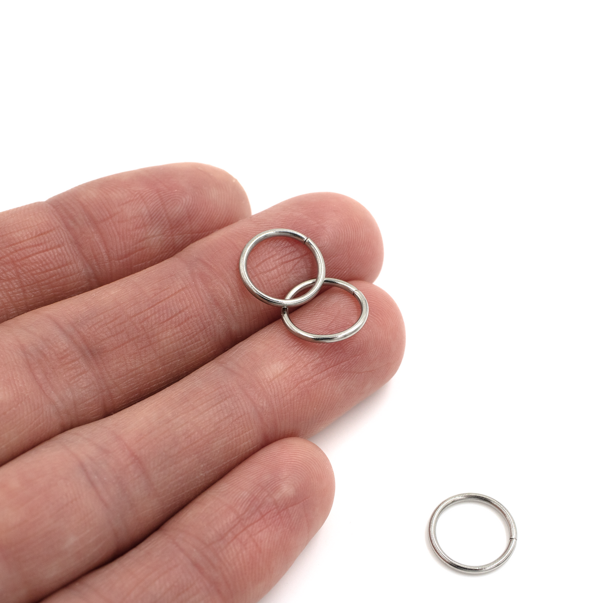 50 x Stainless Steel Round Jump Rings, 12x1.2mm
