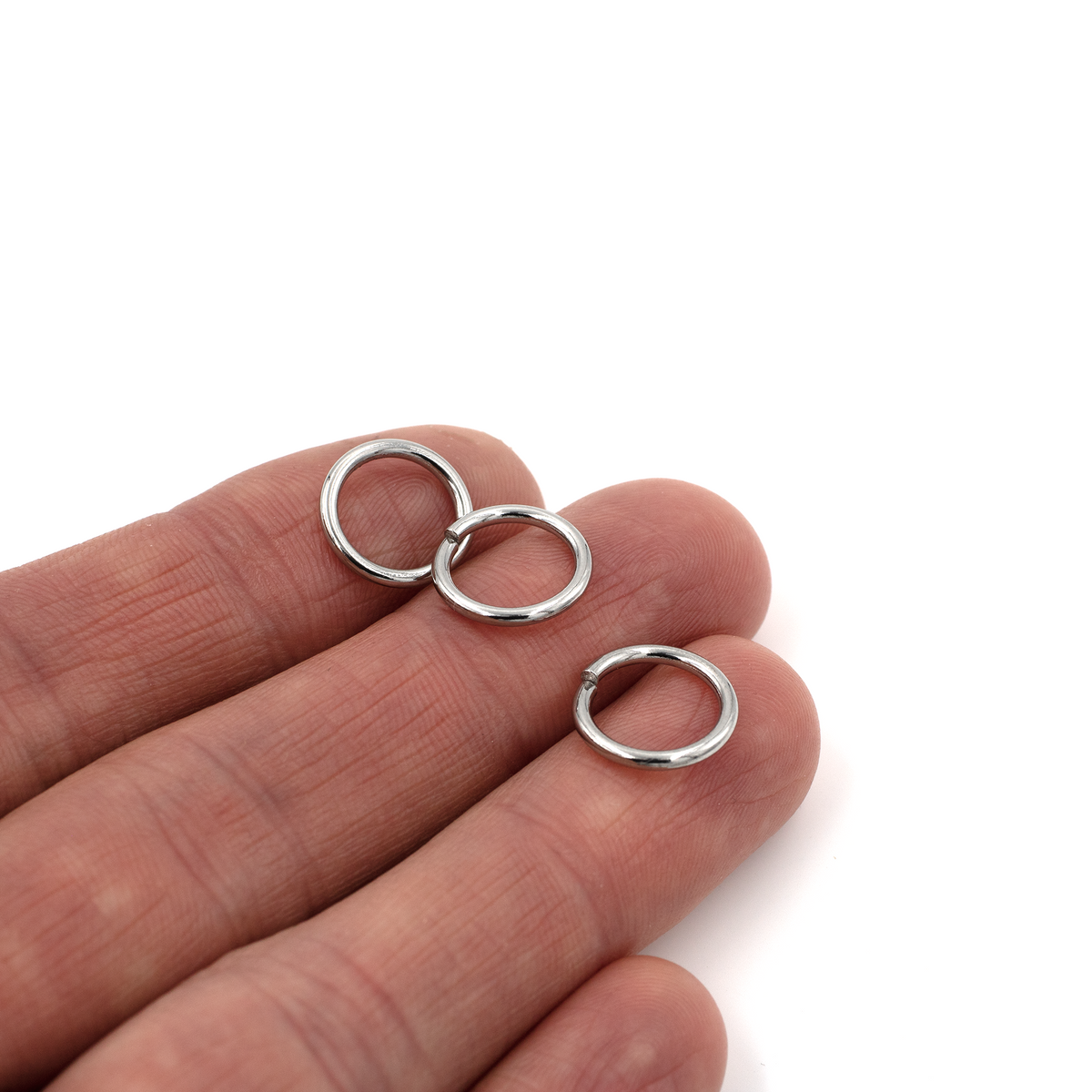 50 x Saw Cut Stainless Steel Round Jump Rings, 12x1.5mm