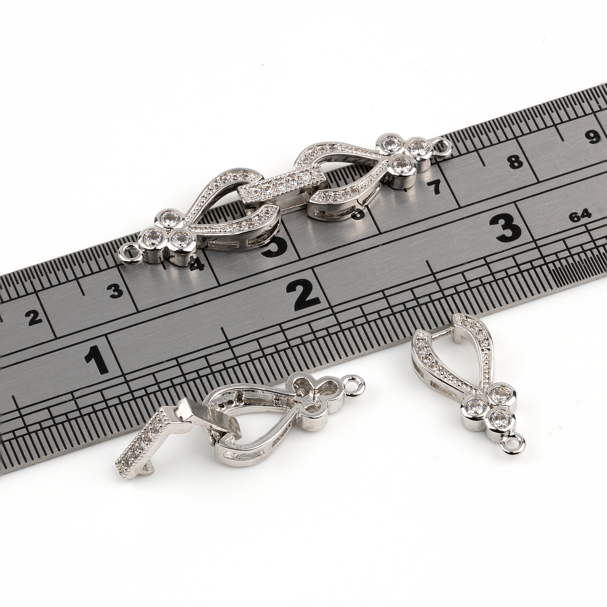 Micro Pave Fold Over Clasp, 42x9.5mm