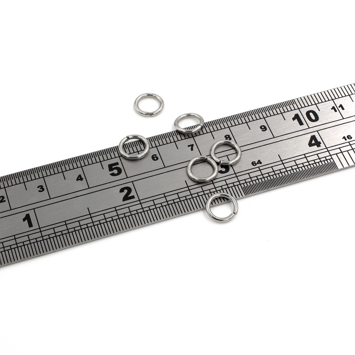100 x Saw Cut Stainless Steel Round Jump Rings, 8x1.2mm