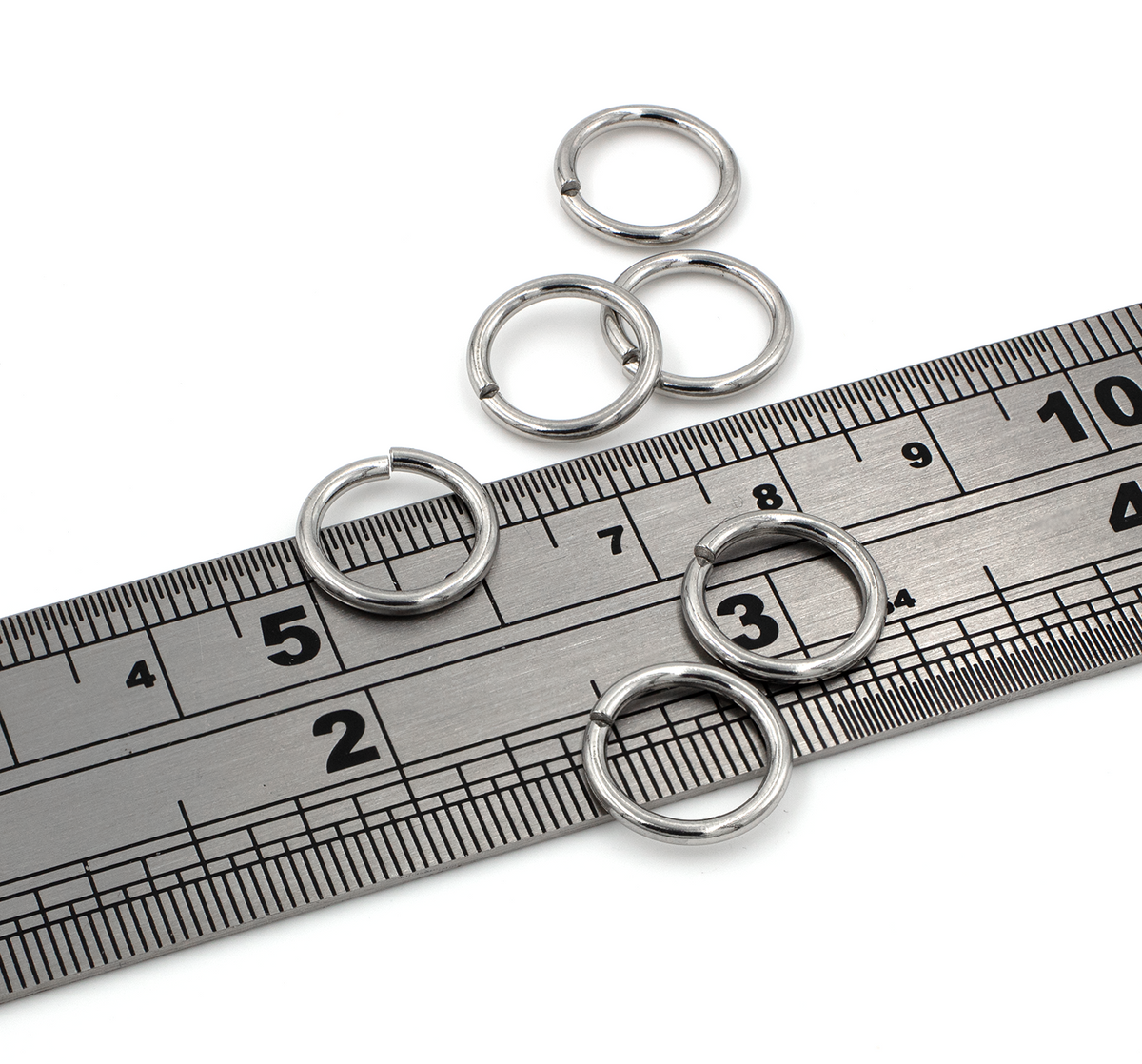 50 x Saw Cut Stainless Steel Round Jump Rings, 12x1.5mm