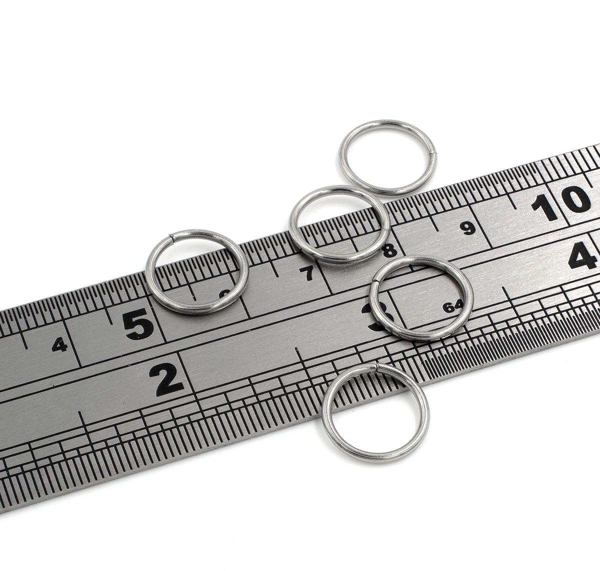50 x Stainless Steel Round Jump Rings, 12x1.2mm