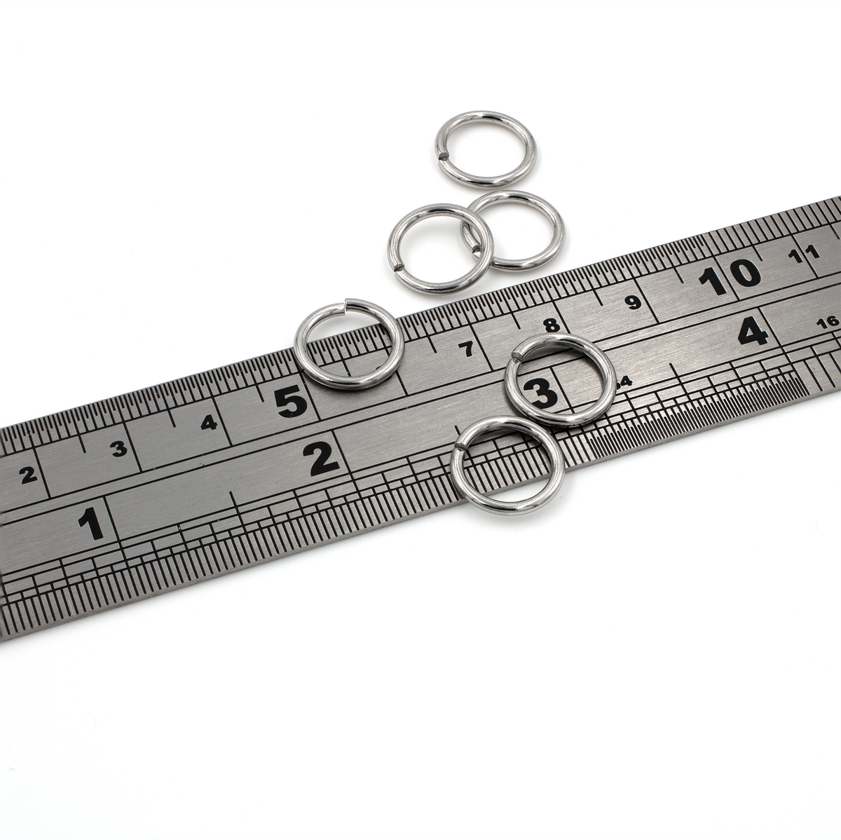 50 x Saw Cut Stainless Steel Round Jump Rings, 12x1.5mm