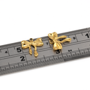 2 x 18K Gold Plated Stainless Steel Bowknot Charms, 17x16mm