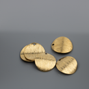 10 x Textured Brass Curved Coin Charms, 15mm