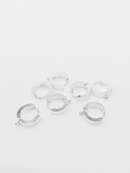 1 pair x Chunky Silver Plated Stainless Steel Huggie Hoop Earring Blanks with Loop, 16x14mm (1403)
